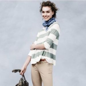 J. Crew Swingtime Striped Silk/Linen Pullover